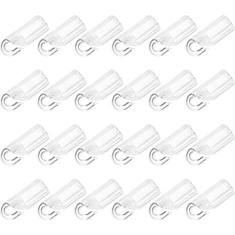 CCYKXA Hooks for Venetian Blind Rod End Caps, 24 Pieces in Transparent PVC, Universal Accessories for Curtain Rods, Easy Replacement for Plastic Blinds