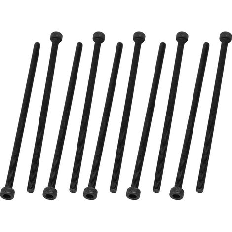 10pcs M3X75mm Vis à Six Pans Creux Tête Hexagonale Boulon Vis Moleté Entièrement Fileté Noir (1/2)