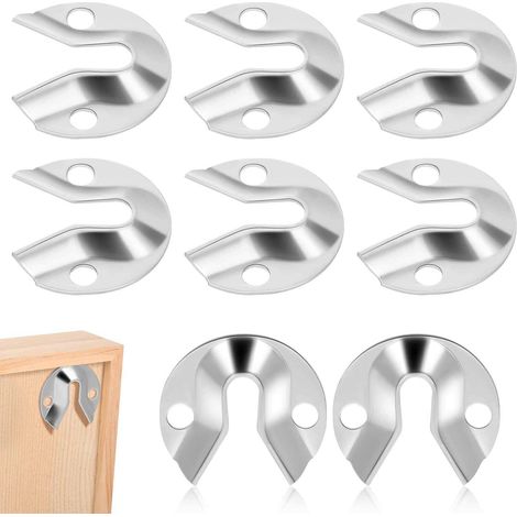 Lot de 8 Plaques Suspendre à Serrure en Fer pour Cadres Muraux Argenté, Usage pour Miroirs et Horloges, Design Sécurisé, pour Accrochage Mural à Maison ou Lors de Mariages (1/5)