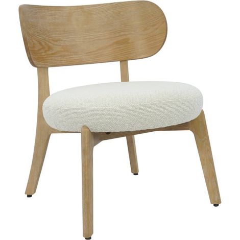 Fauteuil en bois de sapin et tissu écru Serelia (1/5)