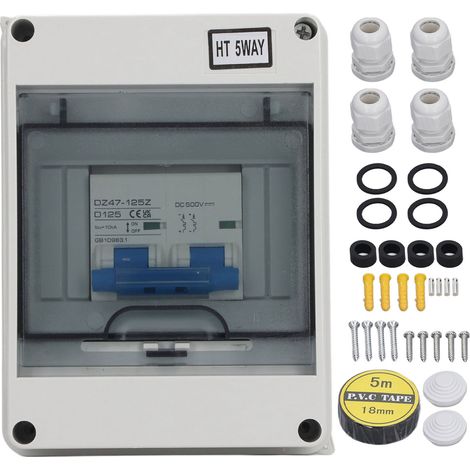 Boîtier de distribution étanche IP65 DC 500V pour système photovoltaïque, interrupteur-sectionneur solaire, disjoncteur de protection de générateur électrique (1/5)