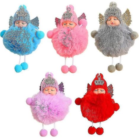 Décoration de Noël : pendentif ange, ornement à suspendre au sapin, étiquettes mignonnes, peluches, cadeaux de fête (5 pièces assorties, couleurs) (1/4)
