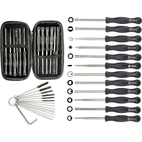 Juego de 12 herramientas de ajuste del carburador y estuche de transporte para motores pequeños de 2 tiempos, compatible con Poulan, Husqvarna, STIHL, motosierras Echo y desbrozadoras (1/5)