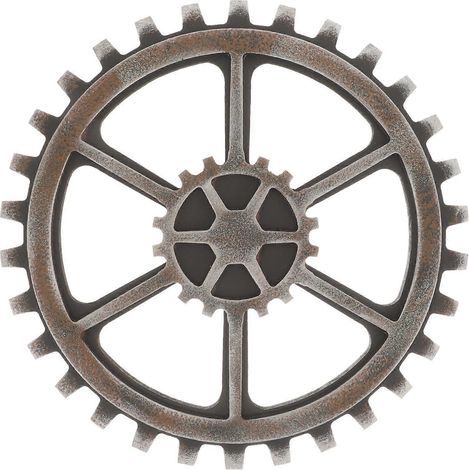 Roue dentée Steampunk vintage de 24 cm, décoration murale artisanale hexagonale pour la maison ou le bar-Black (1/2)