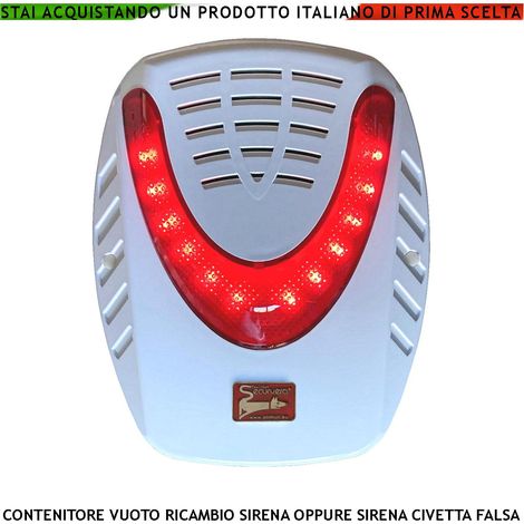 Scatola Fondo e Coperchio in ABS Vetro Rosso Trasparente Ricambio Sirena Aquila Oppure Come Civetta x Nascondere Sensori Microfoni Telecamere Altoparlanti con Messaggi Dissuasivi Montaggio da Esterno (1/2)