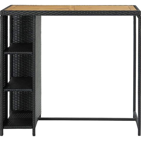 Maison Exclusive - Tavolo da Bar con Ripiani Nero 120x60x110 cm in Polyrattan (1/5)