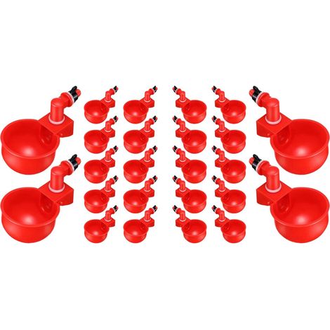 Juego de 24 bebederos para pollos, bebederos autollenables para aves de corral, comedero de alambre, taza