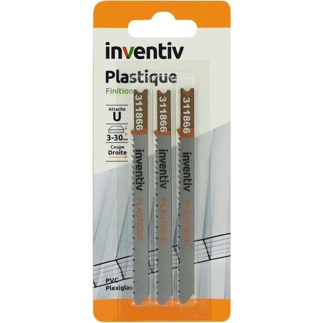 Lames de scie à chantourner INVENTIV - Plastique - 3 mm x 30 mm