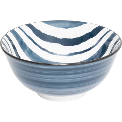 Schüssel Umami D15cm blau gestreift - Atmosphera créateur d'intérieur