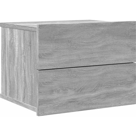 Maison Exclusive - Mesita de noche madera contrachapada gris Sono (1/5)