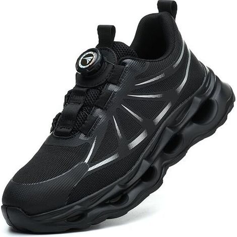 Chaussures de travail Hommes Femmes Chaussures de sécurité avec embout en acier Chaussures légères avec embout en acier Chaussures de protection avec lacets à boucle rotative Chaussures de sécurité-42 (1/4)