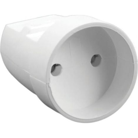 Enchufe port谩til sin toma de tierra, 2P, 250V, IP20, blanco, 34007