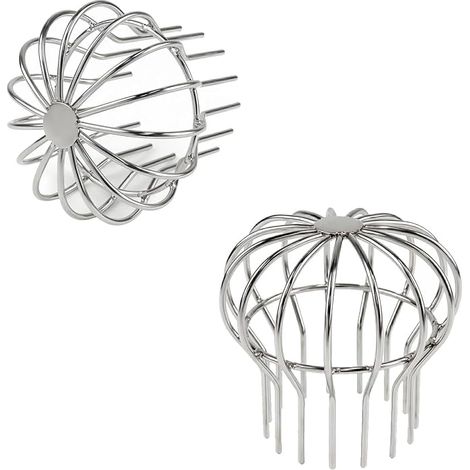 Lot de 2 gouttières en acier inoxydable - Protection contre les feuilles - Pour la plupart des canalisations et tuyaux (1/5)