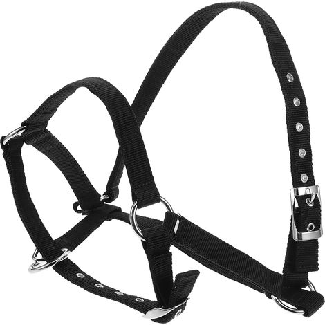Licol Réglable pour Cheval en Nylon Noir pour Garçon et Filles Conception Rembourrée et Confortable, Fonction Breakaway, Adapté aux Performances (1/5)