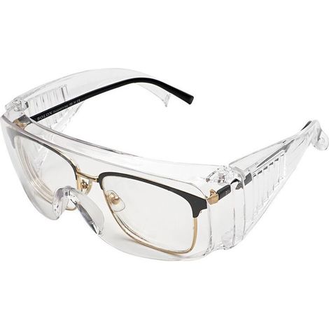 Protective eyewear for glasses wearers – UV and wind protection – Scratch-resistant polycarbonate – PPE standard (1/3)