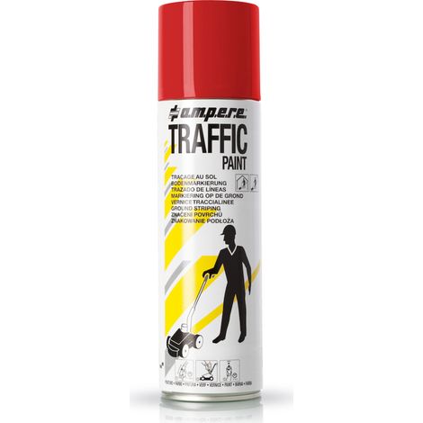 Bodenmarkierspray TRAFFIC PAINT 500ml rot AMPERE (1/4)