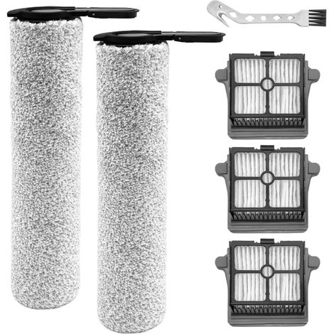 Roller brush + filter for Tineco Floor One S7 Steam wet and dry vacuum cleaner, spare parts, accessory set: 2 brush rollers + 3 filters