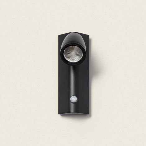 Applique da Parete per Esterni LED 6W in Alluminio con Sensore di Movimento Abel Nero