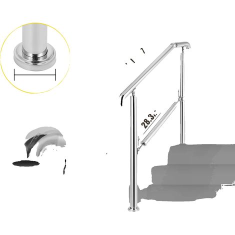 Rampe en acier inoxydable, capacité de charge de 200 kg, réglable, Argent 3 Étapes