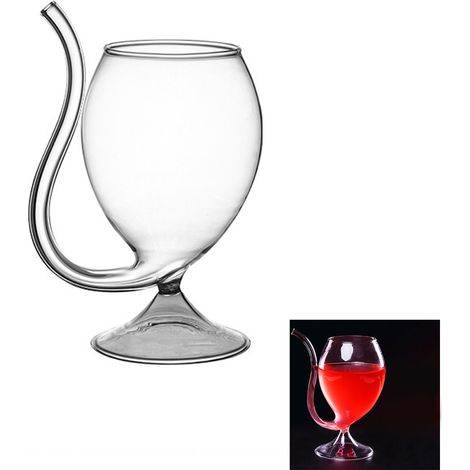 Un verre à vin élégant et original, fabriqué en verre borosilicate transparent de haute qualité, idéal pour la maison, les clubs, les restaurants et les hôtels. Type 2, 300 ml. (1/5)