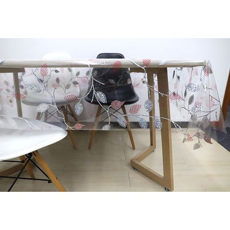 Toile Cirée Translucide 3d Access Deco Noemie Rouge Rl De 140cmx20m - Access Deco