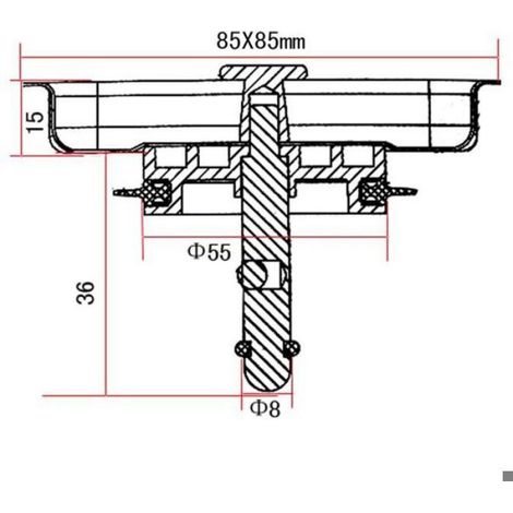 Bouchon Évier Carré - Acier Inoxydable SUS304 - Pour Évier Cuisine et Salle De Bain - 85 x 85 mm - 1 Pièce (1/5)