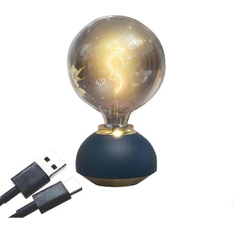 Lampe de table LED en verre, tactile et à intensité variable, en forme d'ampoule, pour décoration intérieure (chambre, etc.) JN (1/5)