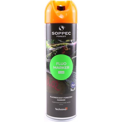 Bombe de peinture - Traceur forestier SOPPEC fluorescent orange fluo 12 mois fluo marker -131316 (1/4)