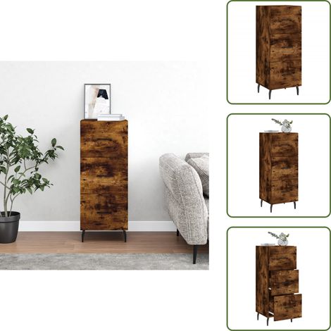 Sideboard Räuchereiche 34,5x34x90 cm Holzwerkstoff - Sideboard - Wohnwand - Regal - Wohnzimmermöbel - Holzmöbel (1/5)