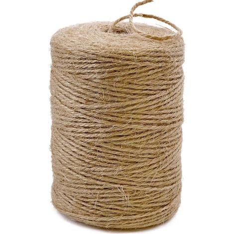 Corde en jute naturel, 180 m de long, idéale pour le bricolage, l'emballage cadeau, le jardinage, le crochet et la décoration en macramé (marron, 2 mm 200 m) (1/4)