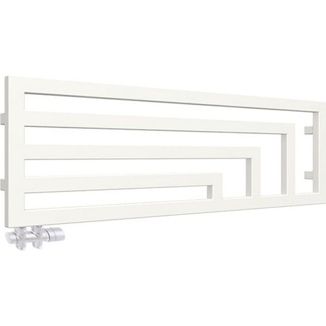 Scaldasalviette ad acqua calda bianco 360mm di altezza e 1140mm di larghezza - 411 Watt - ANG360/1140HYLB