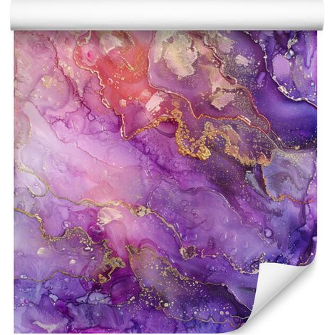 Papel pintado tinta violeta, morado, rosa empolvado y lavanda 50x1000 cm (1/5)