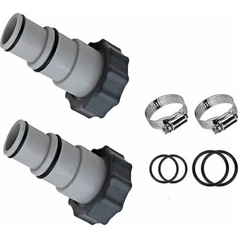Pour adaptateur de tuyau Intex A, 4 adaptateurs de tuyau remplaçables avec colliers filetés de 2.5 et 5.2cm pour kits de piscine Lefou (1/5)