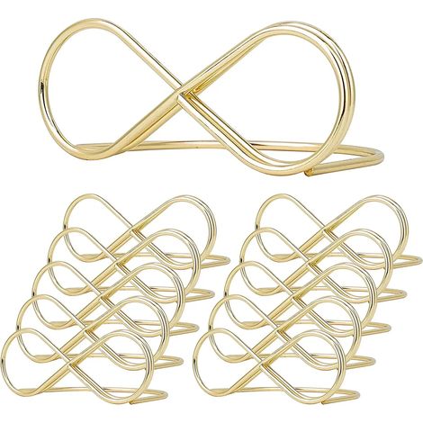 10 clips de hierro con mensaje infinito, soporte para números de mesa, etiquetas de asiento para bodas, clips para tarjetas de lugar, soporte para tarjetas de lugar con nombre, soporte para exhibir fo