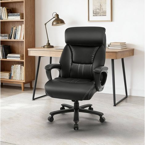 MEUBLIV Bürostuhl schwarz – hohe Rückenlehne, verstellbare Kopfstütze, 150 kg (1/5)