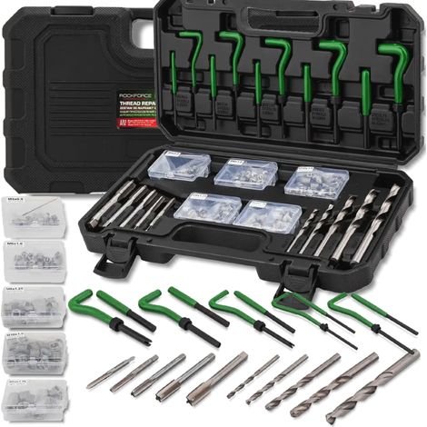 Kit de reparación de roscas ROCKFORCE, 131 piezas