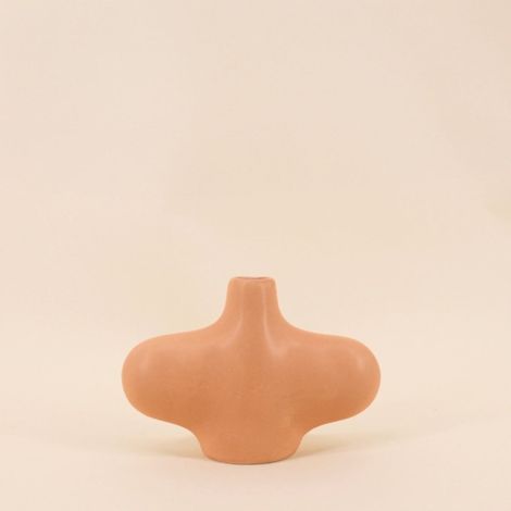 Vase forme organique marron, H18cm (1/5)