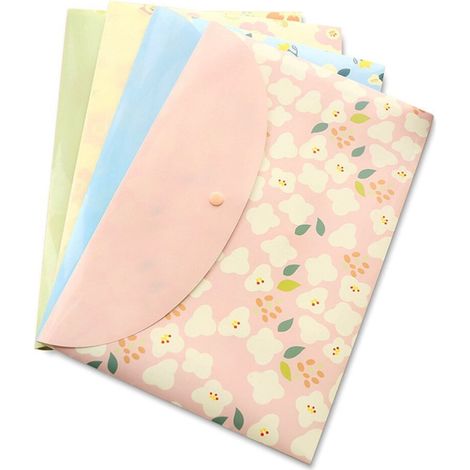 SagaSave Dokumententasche/Umschlag/A4-Dokumenten-/Papieraufbewahrungstasche aus Kunststoff mit Blumenmuster, grün.