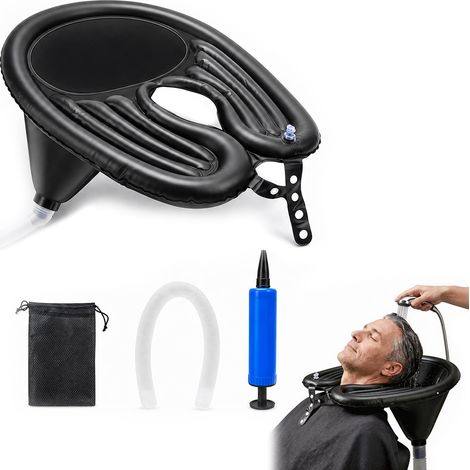 Lave-cheveux gonflable avec tuyau d'évacuation de 1 m (1/5)