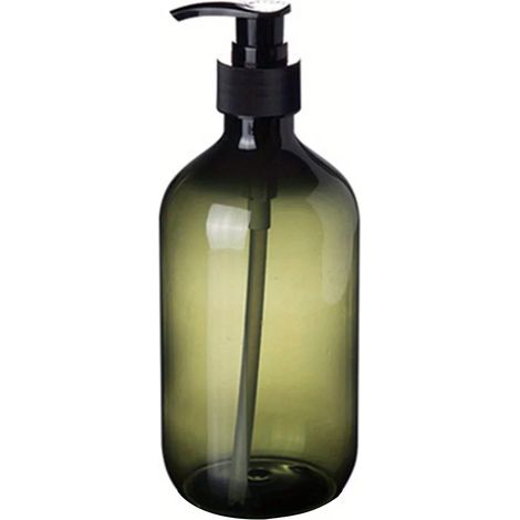 Distributeur de savon portable (vert, 300 ml) pour salle de bain, lotion, shampoing, gel douche, flacon pompe vide. (1/5)