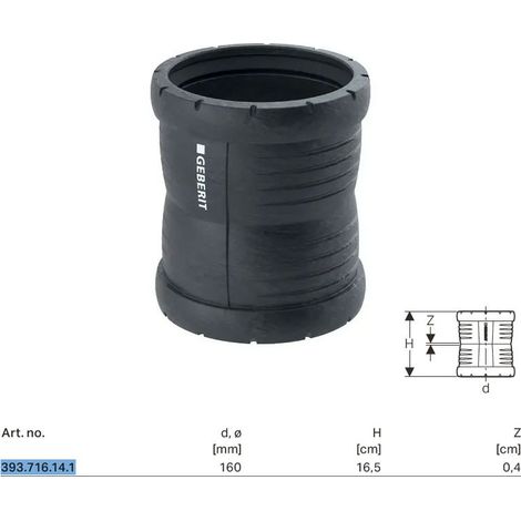 Manicotto doppio bicchiere Geberit Silent-Pro ø160 mm 393.716.14.1