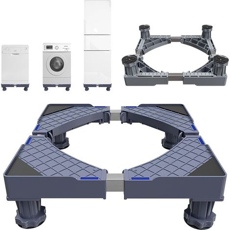Support Machine a Laver Seche Linge & Réfrigérateur,Rehausseur Lave Linge et Machine a Laver Réglable,Socle Antivibration jusqu'à 120kg [Classe énergétique A+++] (1/5)