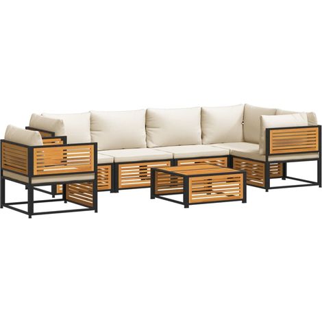 Maison Exclusive - Set Divano da Giardino 7 pz con Cuscini Legno Massello Acacia (1/5)