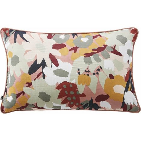 Coussin Déhoussable 40 x 60 cm – Gaze de Coton Imprimée Léane (1/3)