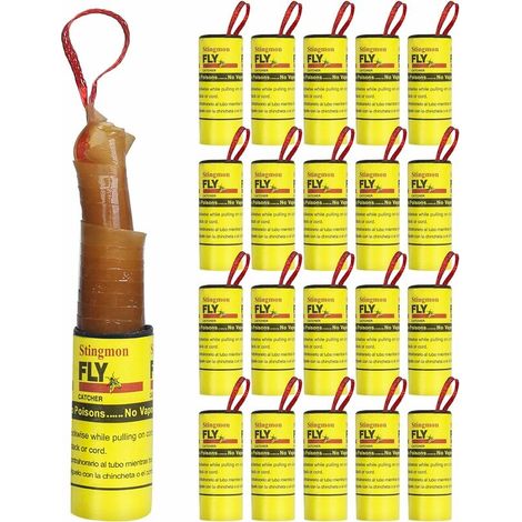 20 pièces de papier collant pour piège à mouches des fruits, moustiques et autres insectes volants, pour une utilisation intérieure et extérieure. (1/5)