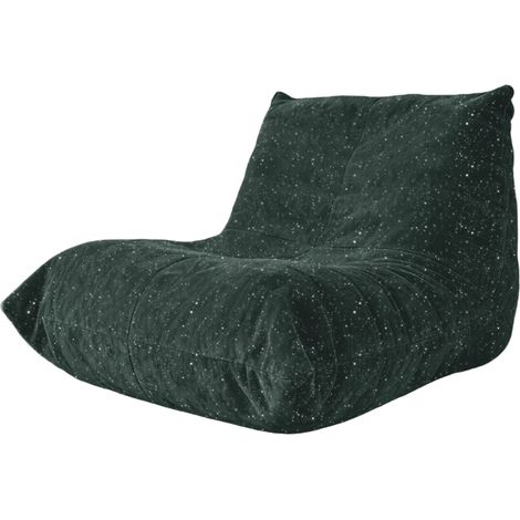 Poltrona sacco relax da interno in flanella verde 90x100x80 cm MODENUIT (1/5)