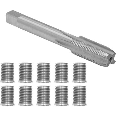Kit reparation filetage bougie M10x1.25 inserts + taraud M12x1.25 acier inoxydide acier rapide accessoire auto entretien moteur (1/5)