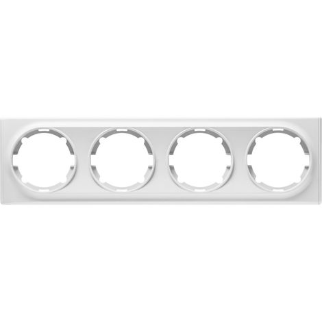 Plaque de finition OneKeyElectro Florence, 4 postes, blanc