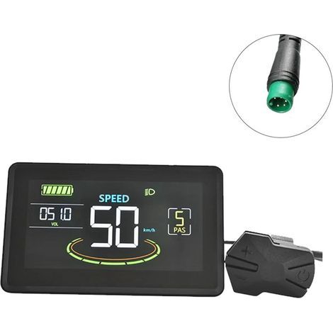 H6C Farbdisplay-Tachometer für E-Bike V20, intelligentes Dashboard für Mountainbikes, 5-poliger Stecker (1/5)