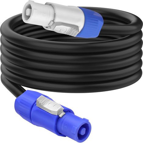 PowerCon Câble d'alimentation 14 AWG 3 broches AC PowerCon entrée vers sortie Câble d'extension pour écran LED, faisceau de lumière de scène, équipement audio vidéo et plus encore - 2 m (1/5)